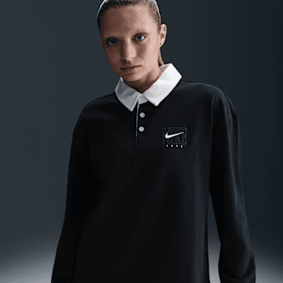 ★★Nike★★ Sportswear Essentials Oversized Long Sleeve Pol Nike Sportswear Essential Women's Oversized Long-Sleeve Polo